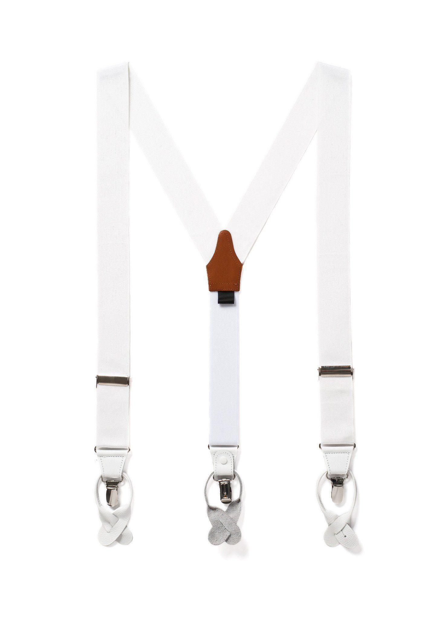 18mm wide suspenders P18 in white - Boho-Chic Clothing