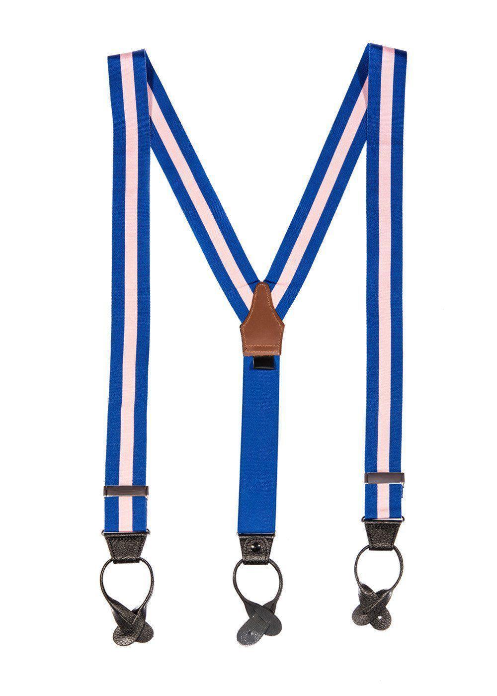 Navy Blue Clip-on Braces Elastic Suspenders 100% Cotton Baby Pink